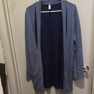 Blue Open Front Cardigan